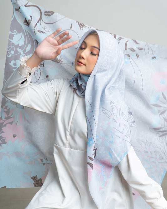 Voal Superfine Segiempat Motif Floral - KAUREEN | Harraku