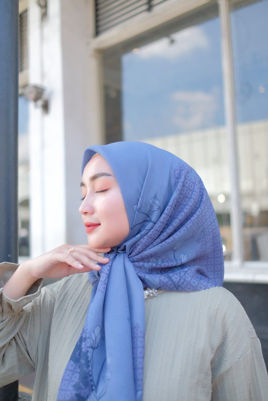 Voal Superfine Segiempat Motif Floral - HADIQA | Harraku