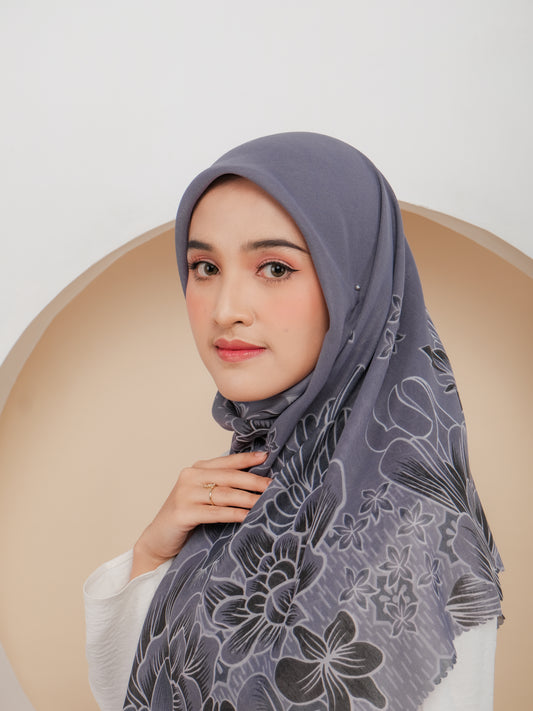 Voal Superfine Segiempat Motif Floral - AGHNIYA | Harraku