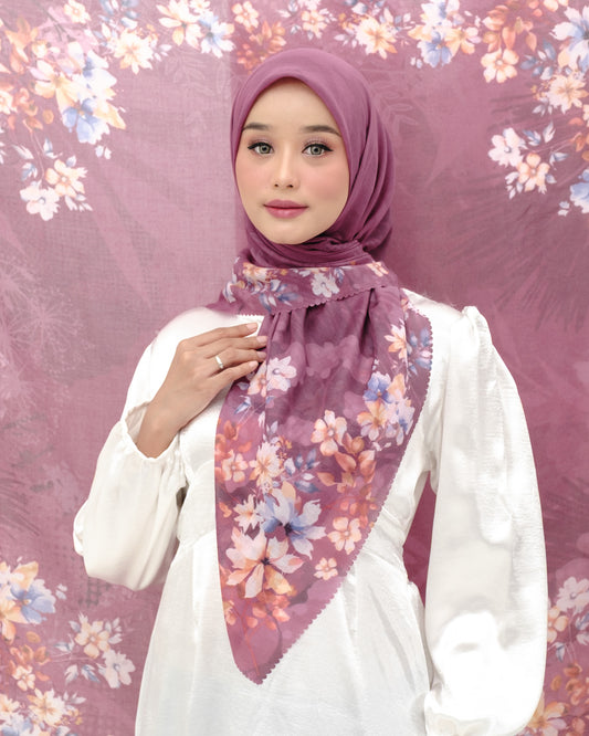 Voal Superfine Segiempat Motif Flower - MISAKI | Harraku