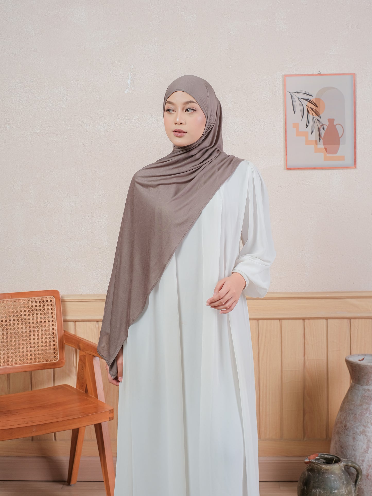 PASHMINA RAYON TANSEL - EARTH (TANAH)