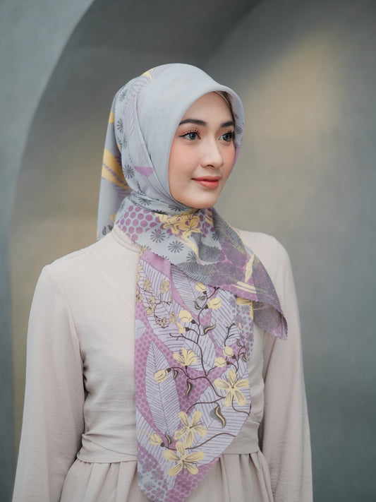 Voal Superfine Segiempat Motif Floral - YASMIN | Harraku