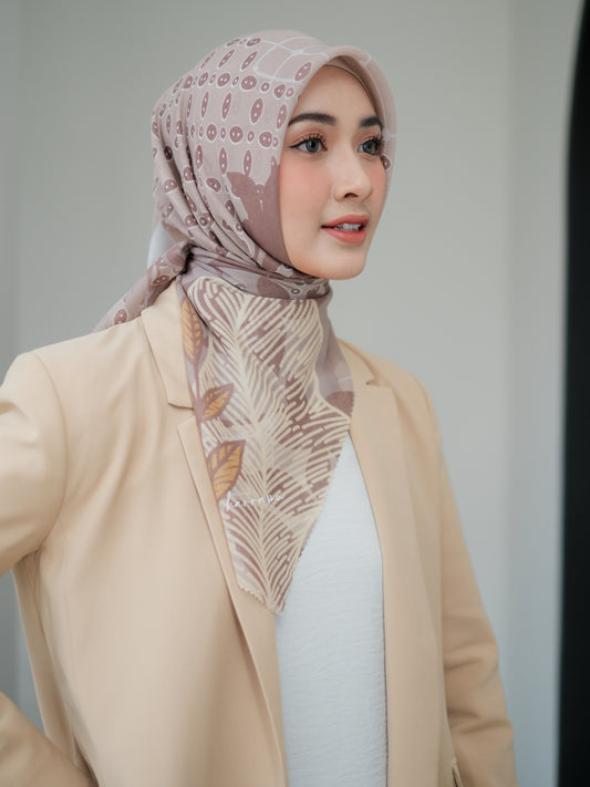 Voal Superfine Segiempat Motif Floral - ZAHRAT | Harraku
