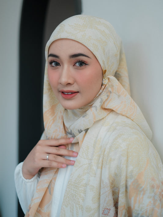 Voal Superfine Segiempat Motif Floral - FLOWER | Harraku