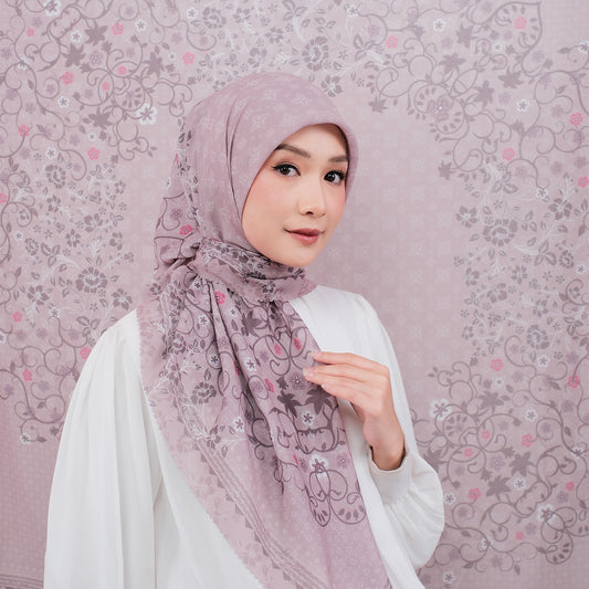 Voal Superfine Segiempat Motif Floral - LUNA| Harraku