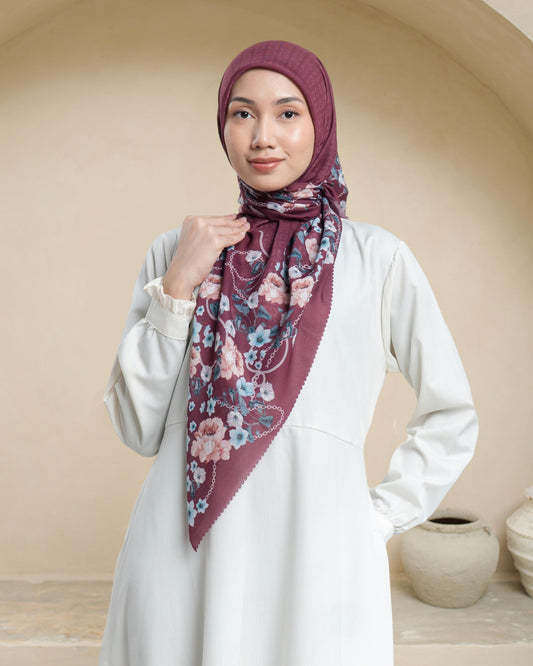 Voal Superfine Segiempat Motif Floral - ISMAYA | Harraku