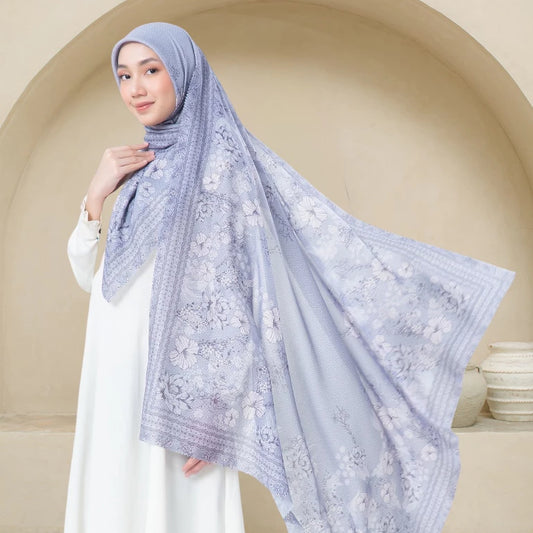 Voal Superfine Segiempat Motif Floral - HEERA | Harraku