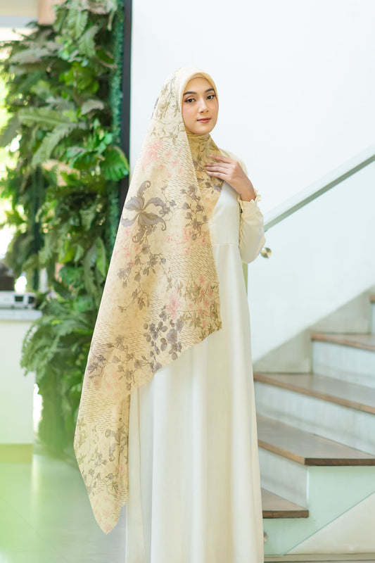 Voal Superfine Segiempat Motif Floral - ZAVIYA | Harraku