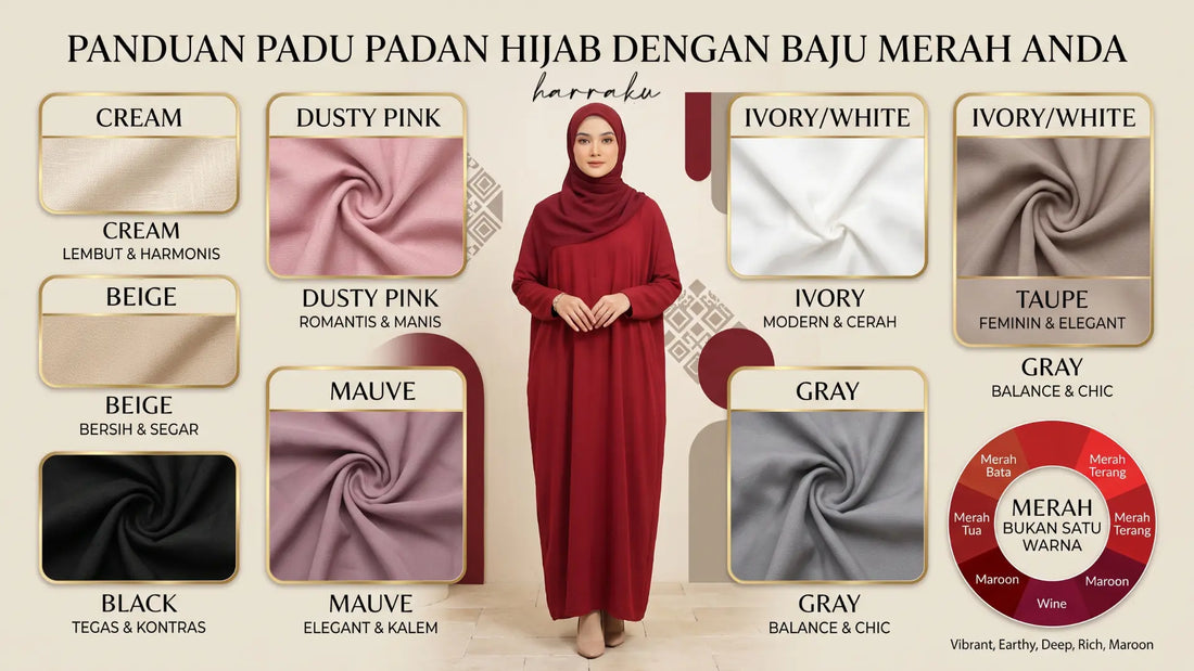 Baju Merah Cocok dengan Jilbab Warna Apa?