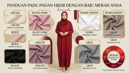Baju Merah Cocok dengan Jilbab Warna Apa?