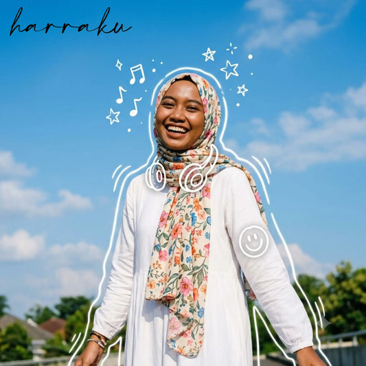 Koleksi Hijab Motif Floral Di Harraku