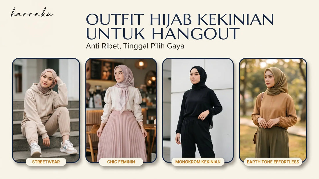 Outfit Hijab Kekinian untuk Hangout, Anti Ribet