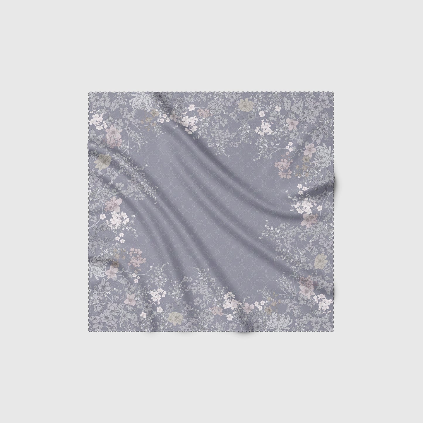Voal Superfine Segiempat Motif Floral - ARESHA | Harraku