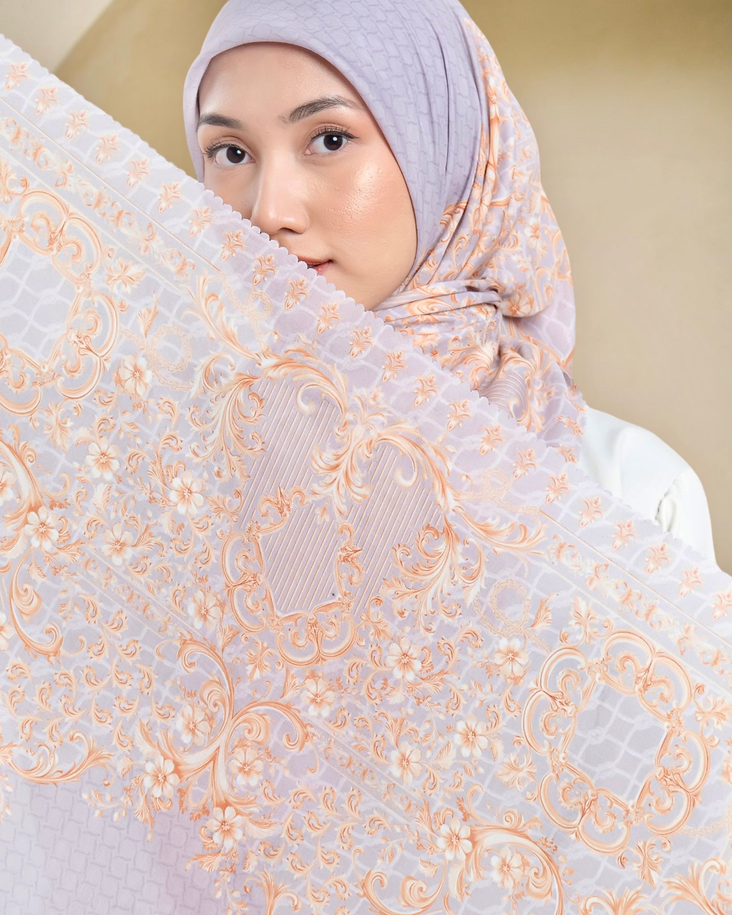Voal Superfine Segiempat Motif Floral - KANIGIA | Harraku