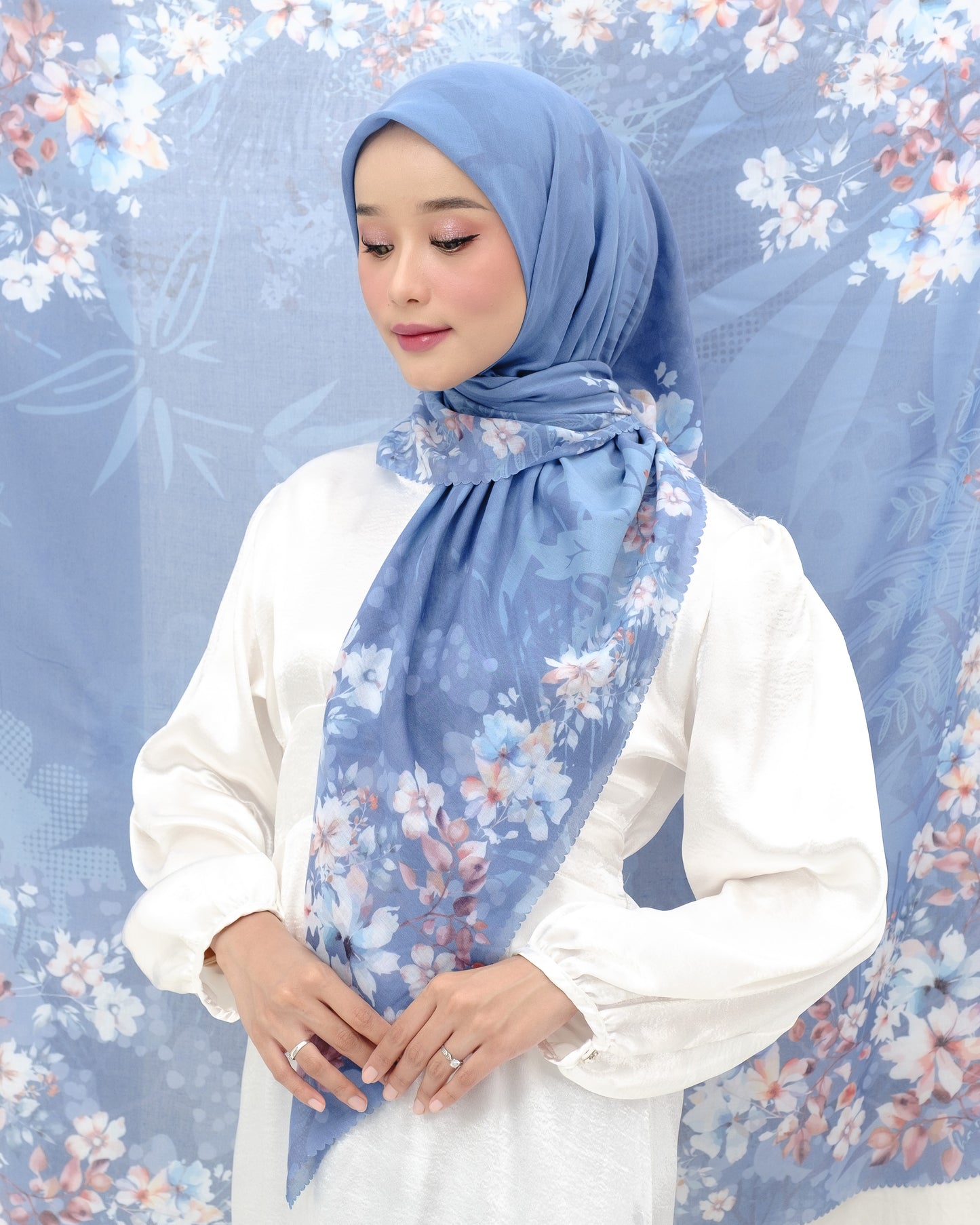 Voal Superfine Segiempat Motif Flower - MISAKI | Harraku